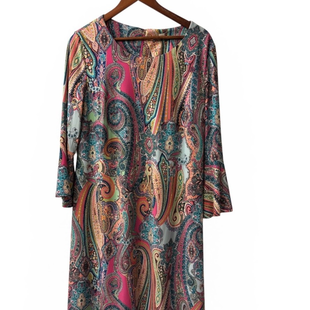 Tommy Hilfiger Paisley Midi Dress - Pink, Teal, Coral